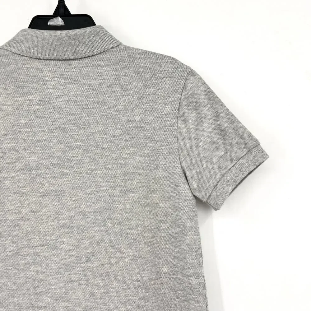 LACOSTE Kids Short Sleeve Classic Pique Polo Shirt SIZE 5 Grey NWT